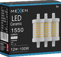 Mexen Vega 3x żarówka LED ściemnialna R7S, 12W, Neutralna - 4000K, 1550 lm - L125-R7S-1240-01x03