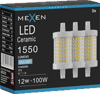 Mexen Vega 3x żarówka LED ściemnialna R7S, 12W, Zimna - 6500K, 1550 lm - L125-R7S-1265-01x03