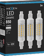 Mexen Vega 3x żarówka LED R7S, 7W, Neutralna - 4000K, 850 lm - L126-R7S-0740-01x03