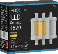 Mexen Vega 3x żarówka LED R7S, 12W, Ciepła - 3000K, 1520 lm - L126-R7S-1230-01x03