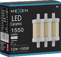 Mexen Vega 3x żarówka LED R7S, 12W, Neutralna - 4000K, 1550 lm - L126-R7S-1240-01x03