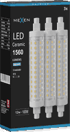 Mexen Vega 3x żarówka LED R7S, 12W, Zimna - 6500K, 1560 lm - L126-R7S-1265-02x03