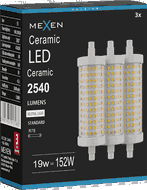 Mexen Vega 3x żarówka LED R7S, 19W, Neutralna - 4000K, 2540 lm - L126-R7S-1940-02x03