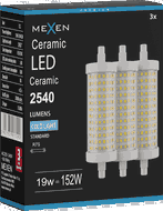 Mexen Vega 3x żarówka LED R7S, 19W, Zimna - 6500K, 2540 lm - L126-R7S-1965-02x03