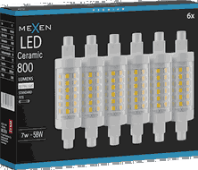 Mexen Vega 6x żarówka LED ściemnialna R7S, 7W, Neutralna - 4000K, 800 lm - L125-R7S-0740-01x06