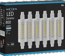 Mexen Vega 6x żarówka LED ściemnialna R7S, 7W, Zimna - 6500K, 800 lm - L125-R7S-0765-01x06