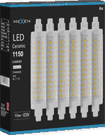 Mexen Vega 6x żarówka LED ściemnialna R7S, 10W, Neutralna - 4000K, 1150 lm - L125-R7S-1040-02x06