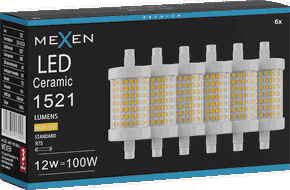 Mexen Vega 6x żarówka LED ściemnialna R7S, 12W, Ciepła - 3000K, 1521 lm - L125-R7S-1230-01x06