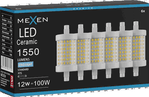 Mexen Vega 6x żarówka LED ściemnialna R7S, 12W, Zimna - 6500K, 1550 lm - L125-R7S-1265-01x06