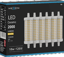 Mexen Vega 6x żarówka LED ściemnialna R7S, 18W, Ciepła - 3000K, 2000 lm - L125-R7S-1830-02x06