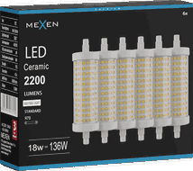Mexen Vega 6x żarówka LED ściemnialna R7S, 18W, Neutralna - 4000K, 2200 lm - L125-R7S-1840-02x06
