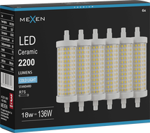Mexen Vega 6x żarówka LED ściemnialna R7S, 18W, Zimna - 6500K, 2200 lm - L125-R7S-1865-02x06