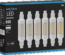 Mexen Vega 6x żarówka LED R7S, 7W, Neutralna - 4000K, 850 lm - L126-R7S-0740-01x06