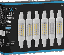 Mexen Vega 6x żarówka LED R7S, 7W, Zimna - 6500K, 850 lm - L126-R7S-0765-01x06