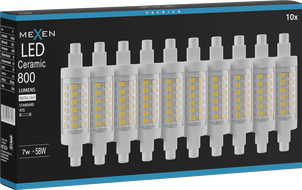 Mexen Vega 10x żarówka LED ściemnialna R7S, 7W, Neutralna - 4000K, 800 lm - L125-R7S-0740-01x10