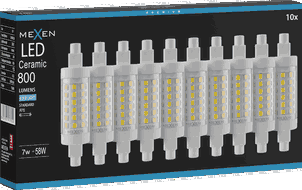 Mexen Vega 10x żarówka LED ściemnialna R7S, 7W, Zimna - 6500K, 800 lm - L125-R7S-0765-01x10