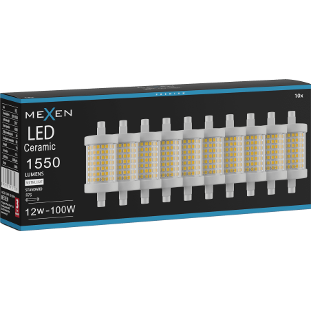 Mexen Vega 10x żarówka LED ściemnialna R7S, 12W, Neutralna - 4000K, 1550 lm - L125-R7S-1240-01x10