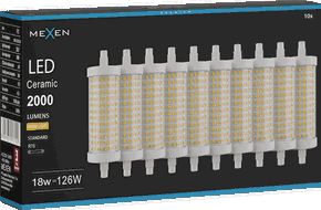 Mexen Vega 10x żarówka LED ściemnialna R7S, 18W, Ciepła - 3000K, 2000 lm - L125-R7S-1830-02x10