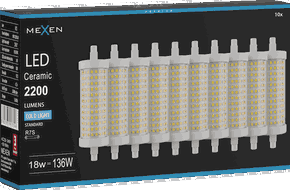 Mexen Vega 10x żarówka LED ściemnialna R7S, 18W, Zimna - 6500K, 2200 lm - L125-R7S-1865-02x10