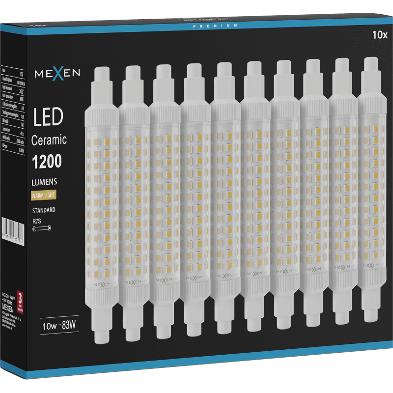 Mexen Vega 10x żarówka LED R7S, 10W, Ciepła - 3000K, 1200 lm - L126-R7S-1030-02x10