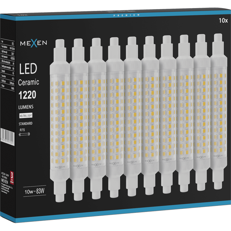 Mexen Vega 10x żarówka LED R7S, 10W, Neutralna - 4000K, 1220 lm - L126-R7S-1040-02x10