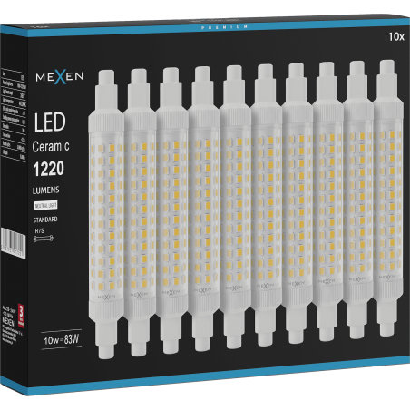 Mexen Vega 10x żarówka LED R7S, 10W, Neutralna - 4000K, 1220 lm - L126-R7S-1040-02x10
