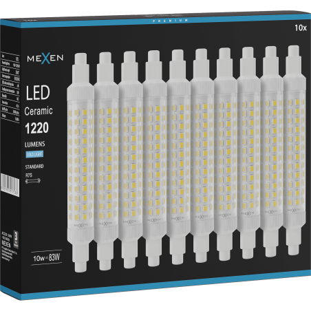 Mexen Vega 10x żarówka LED R7S, 10W, Zimna - 6500K, 1220 lm - L126-R7S-1065-02x10