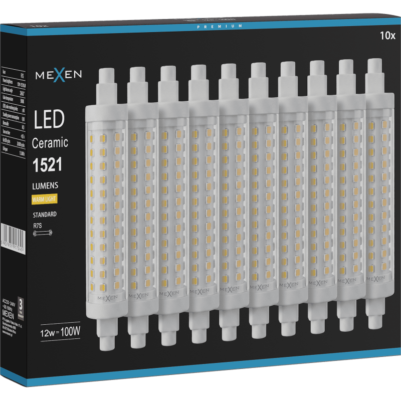 Mexen Vega 10x żarówka LED R7S, 12W, Ciepła - 3000K, 1521 lm - L126-R7S-1230-02x10