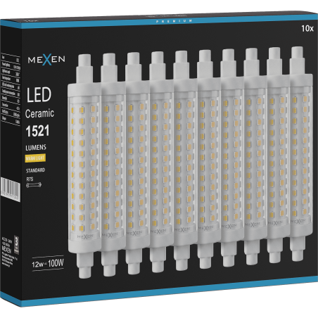 Mexen Vega 10x żarówka LED R7S, 12W, Ciepła - 3000K, 1521 lm - L126-R7S-1230-02x10