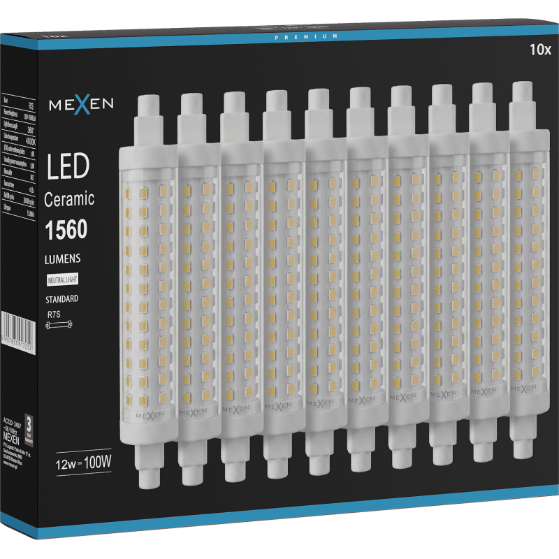 Mexen Vega 10x żarówka LED R7S, 12W, Neutralna - 4000K, 1560 lm - L126-R7S-1240-02x10