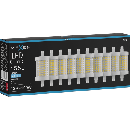 Mexen Vega 10x żarówka LED R7S, 12W, Zimna - 6500K, 1550 lm - L126-R7S-1265-01x10