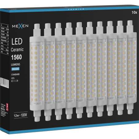 Mexen Vega 10x żarówka LED R7S, 12W, Zimna - 6500K, 1560 lm - L126-R7S-1265-02x10