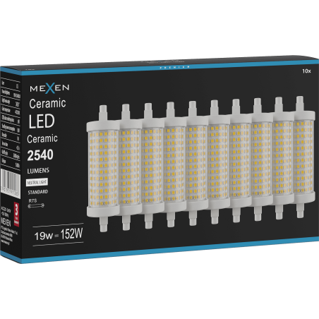 Mexen Vega 10x żarówka LED R7S, 19W, Neutralna - 4000K, 2540 lm - L126-R7S-1940-02x10