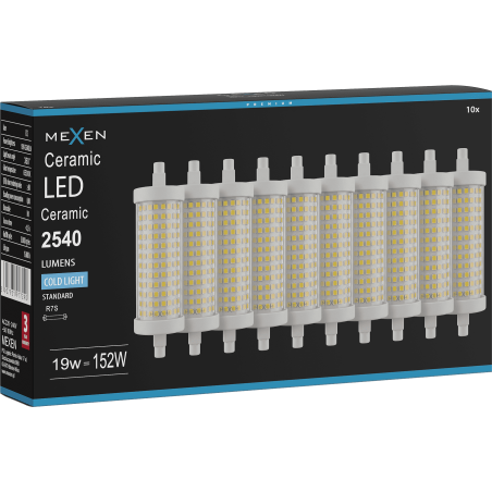 Mexen Vega 10x żarówka LED R7S, 19W, Zimna - 6500K, 2540 lm - L126-R7S-1965-02x10