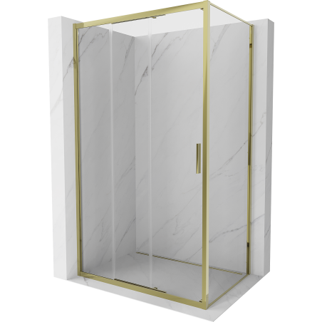 Mexen Exo-3S kabina prysznicowa rozsuwana 80 x 70 cm, transparent, złota - 8153-080-070-50-00
