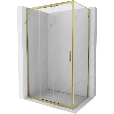 Mexen Exo-3S kabina prysznicowa rozsuwana 80 x 100 cm, transparent, złota - 8153-080-100-50-00