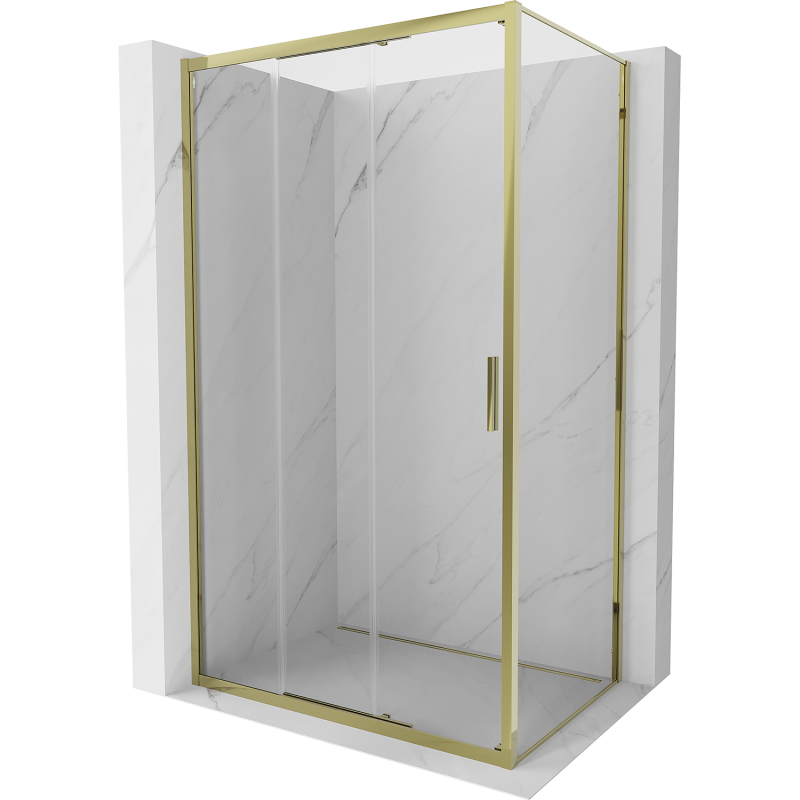 Mexen Exo-3S kabina prysznicowa rozsuwana 85 x 100 cm, transparent, złota - 8153-085-100-50-00