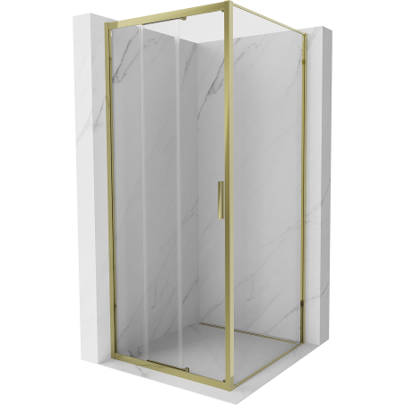 Mexen Exo-3S kabina prysznicowa rozsuwana 90 x 90 cm, transparent, złota - 8153-090-090-50-00