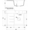 Mexen Ben zlewozmywak granitowy 1-komorowy z ociekaczem, prawy 600 x 500 mm, piaskowy, syfon chrom - 6523605000-29