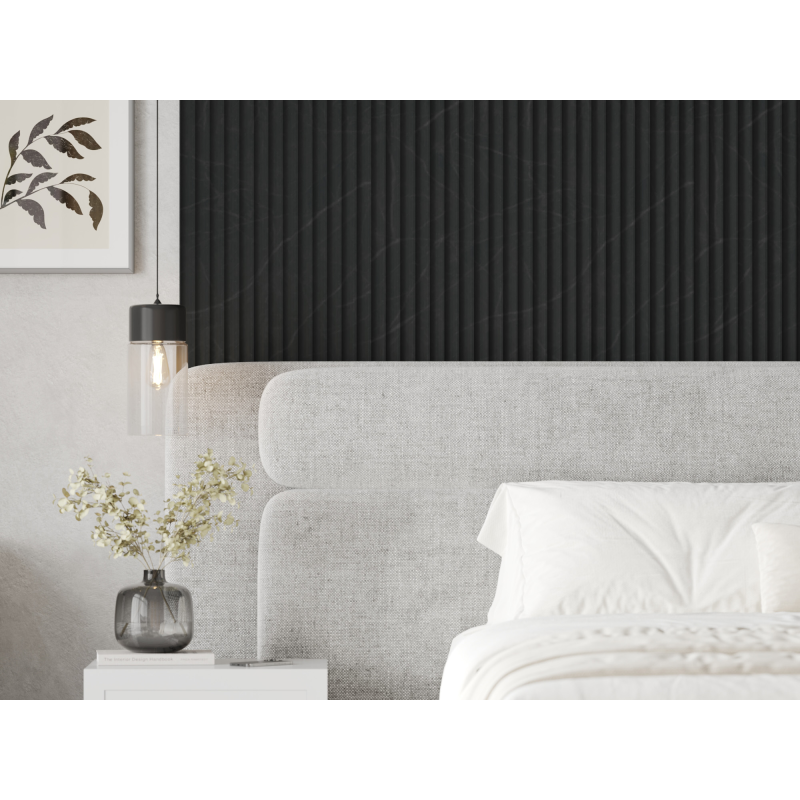Mexen Strio 01 lamele ścienne ryflowane 280 x 14,5 cm (2szt), nero marquina - S120-280-01-392