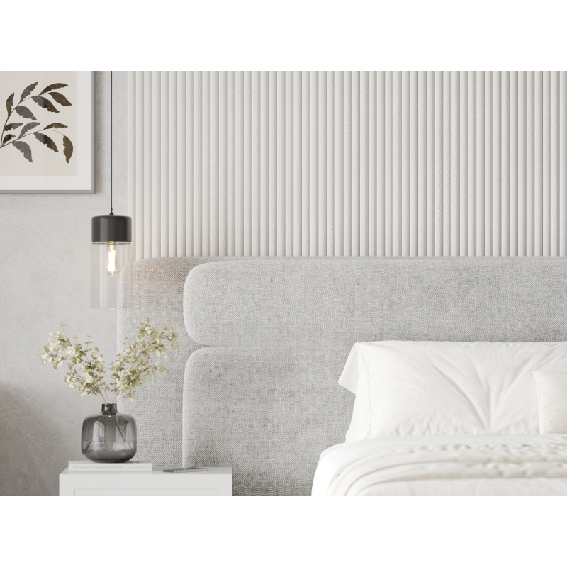 Mexen Strio 02 lamele ścienne ryflowane 280 x 14,5 cm (2szt), white leather - S120-280-02-366