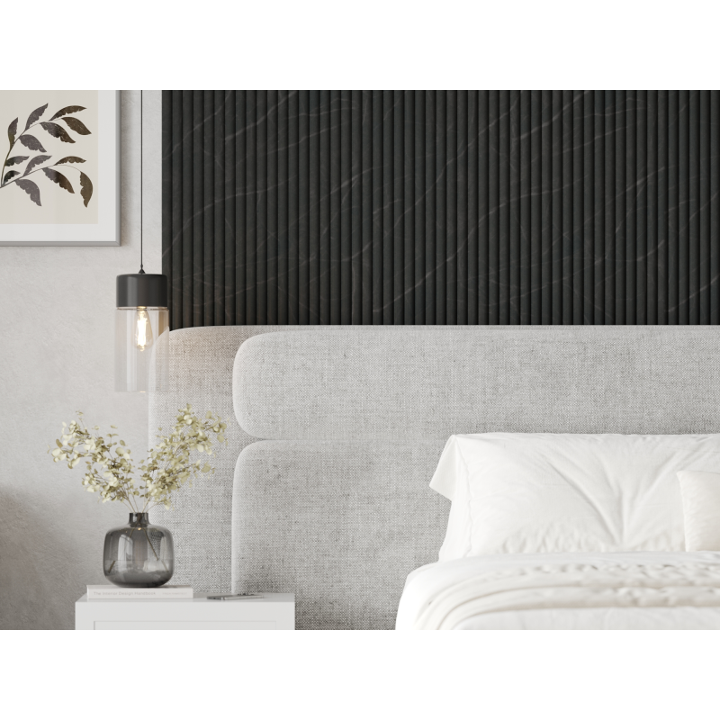 Mexen Strio 02 lamele ścienne ryflowane 280 x 14,5 cm (2szt), nero marquina - S120-280-02-392