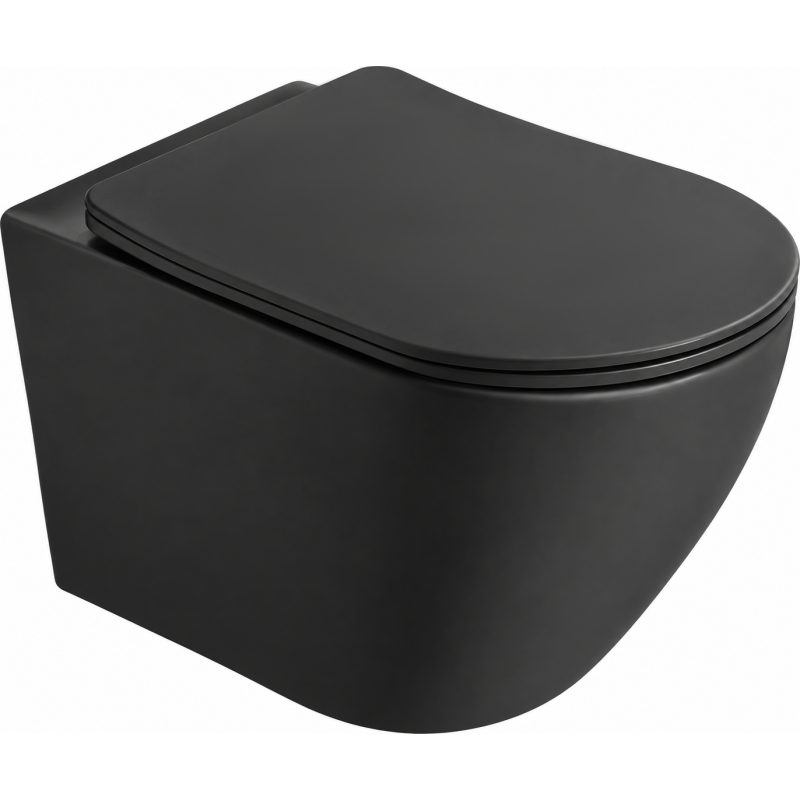 Mexen Lena 2.0 miska wc Rimless z deską wolnoopadającą slim, duroplast, czarna mat - 3022L4085