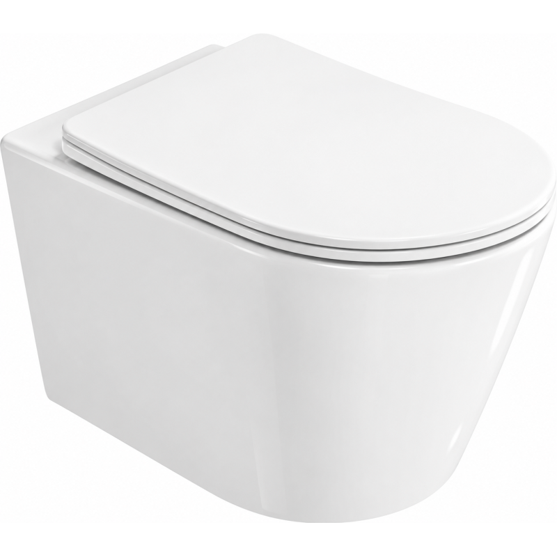 Mexen Rico 2.0  miska wc Rimless Tornado z deską wolnoopadającą slim, duroplast, biała połysk - 3072L4000T