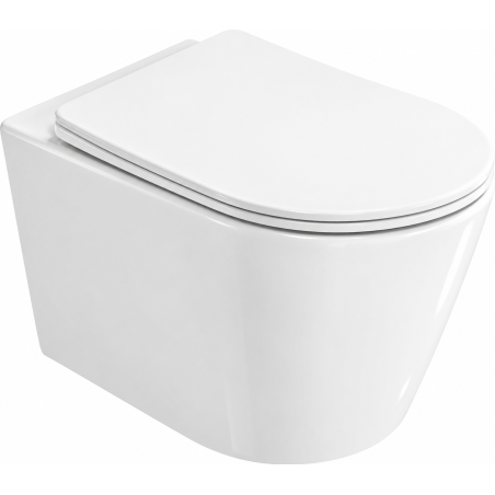 Mexen Rico 2.0  miska wc Rimless Tornado z deską wolnoopadającą slim, duroplast, biała połysk - 3072L4000T