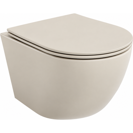 Mexen Lena miska wc Rimless z deską wolnoopadającą slim, duroplast, kaszmir mat - 30224032