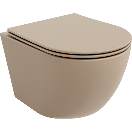 Mexen Lena miska wc Rimless Tornado z deską wolnoopadającą slim, duroplast, cappuccino mat - 30224064T