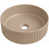 Mexen Grovo umywalka nablatowa ryflowana 39 x 39 cm, cappuccino mat - 22303964