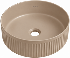 Mexen Grovo umywalka nablatowa ryflowana 39 x 39 cm, cappuccino mat - 22303964