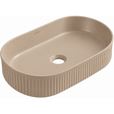 Mexen Grovo umywalka nablatowa ryflowana 49 x 31 cm, cappuccino mat - 22304964
